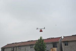 JD.com drone carries orders to customers in Jiangsu Province June 2016