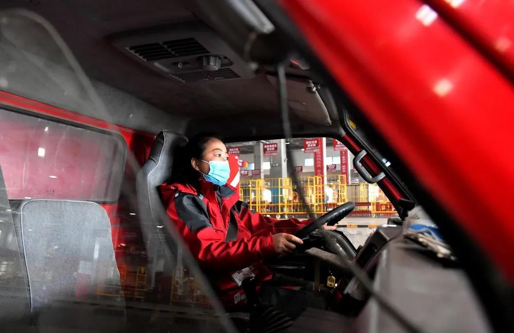 Hongjuan Liang is the only female truck driver in JD Logistics