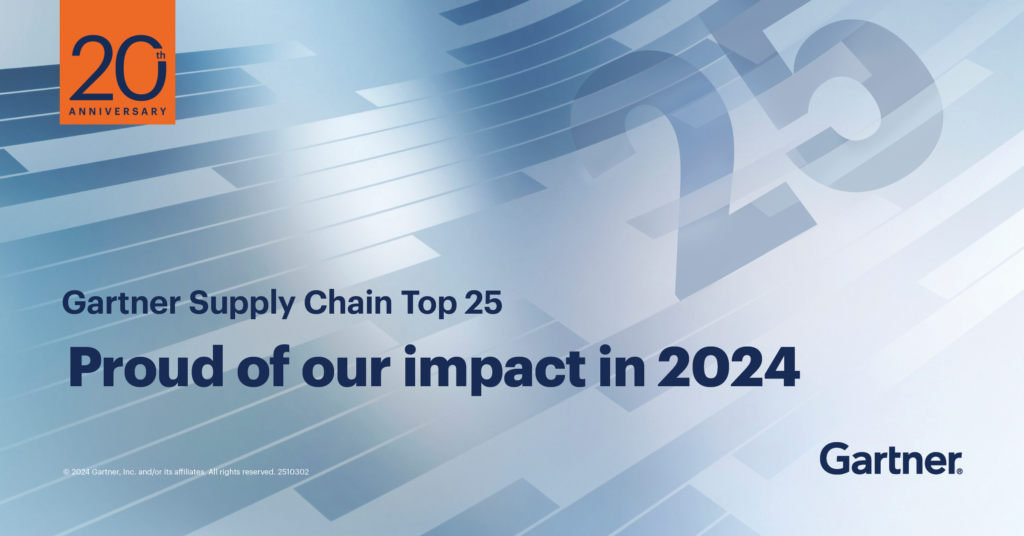 Earns Spot in Gartner Supply Chain Top 25 for 2024 JD